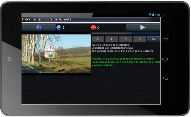 Entraînement code de la route android App screenshot 4