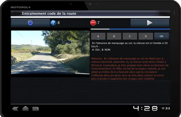 Entraînement code de la route android App screenshot 7